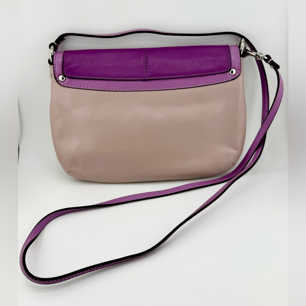 Coach Purple & Mauve Crossbody Bag Leather with Silver Hardware - Picture 12 of 12